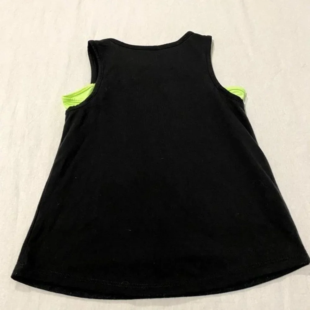 Justice Girls NYC Black Green Sleeveless Top Size 8‎